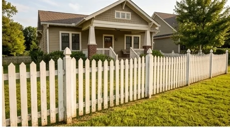 White picket fence at a Middle Tennessee home
